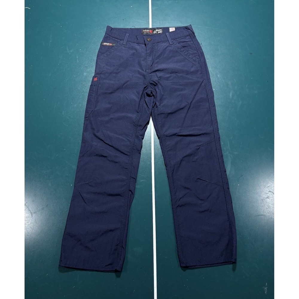 ARIAT FR M4 Pants Men's 32x30 Flame Resistant Relaxed Boot Cut Ripstop Navy Blue